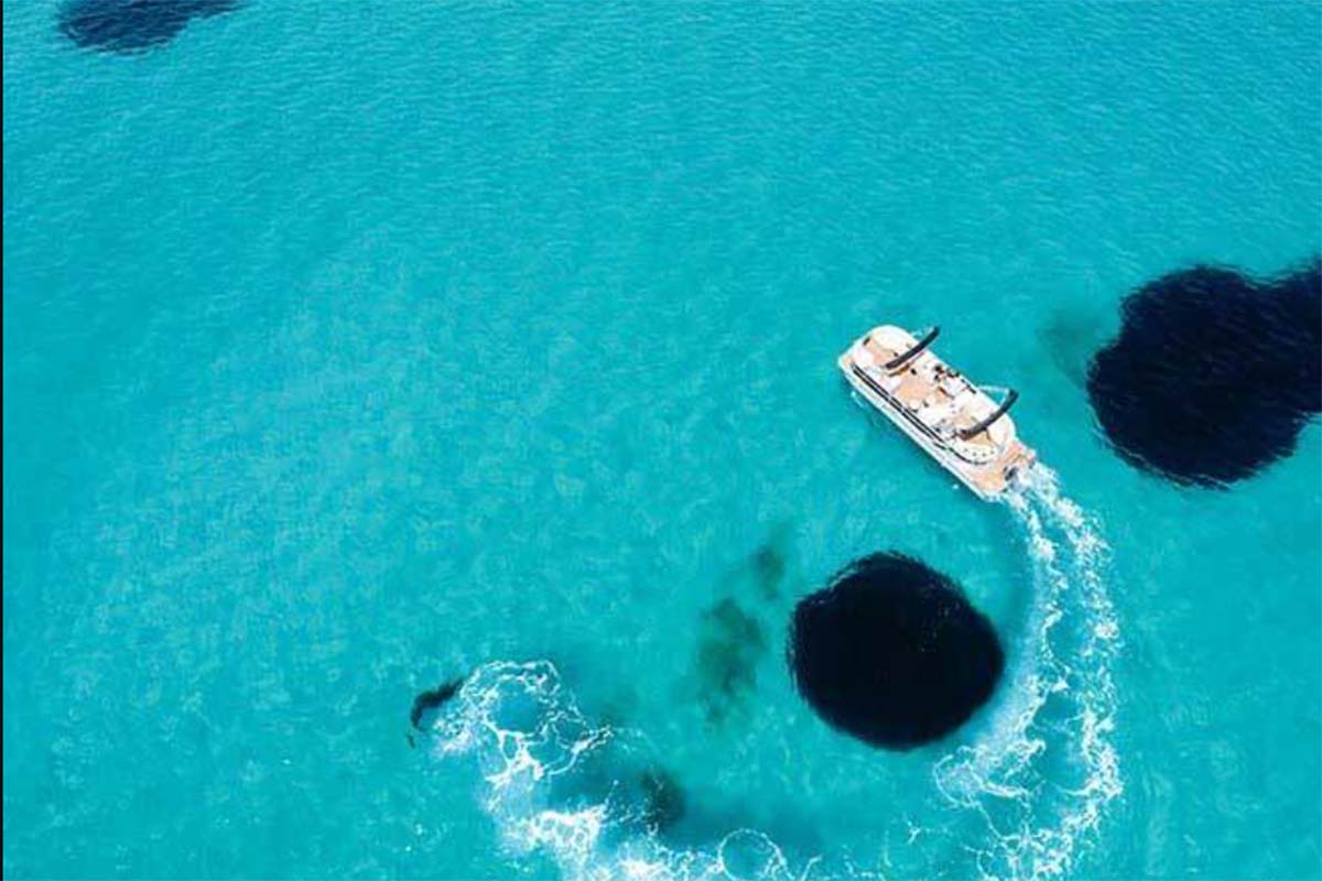 Shared day Cruises Paros | Luxury Pontoon in Naoussa Bay